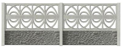betonový plot jednostranný BPJO-10 otevřený s ornamenty