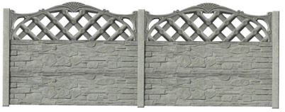 betonový plot jednostranný BPJO-12 otevřený zdobený
