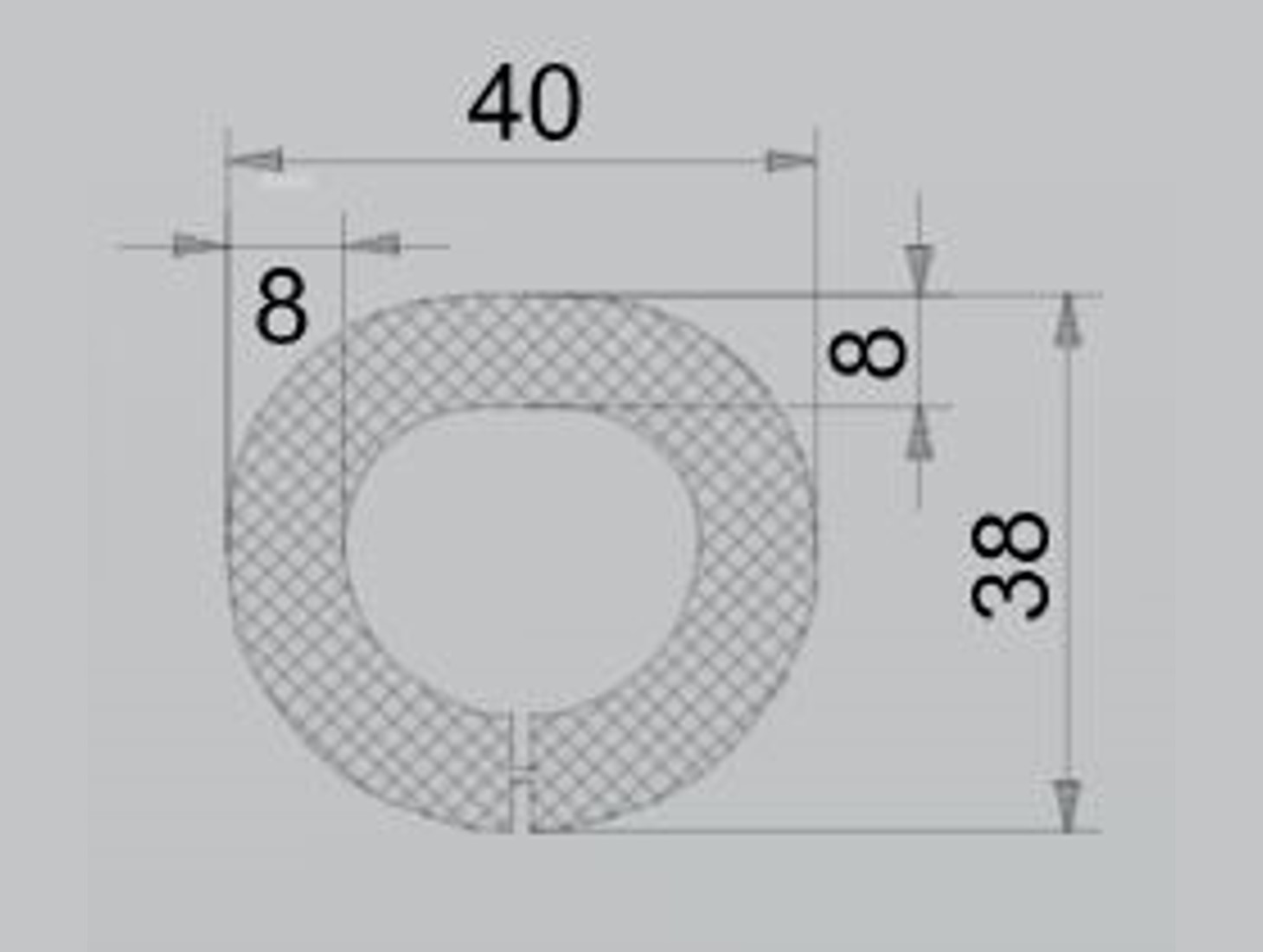 gumový profil I-403 rozměry