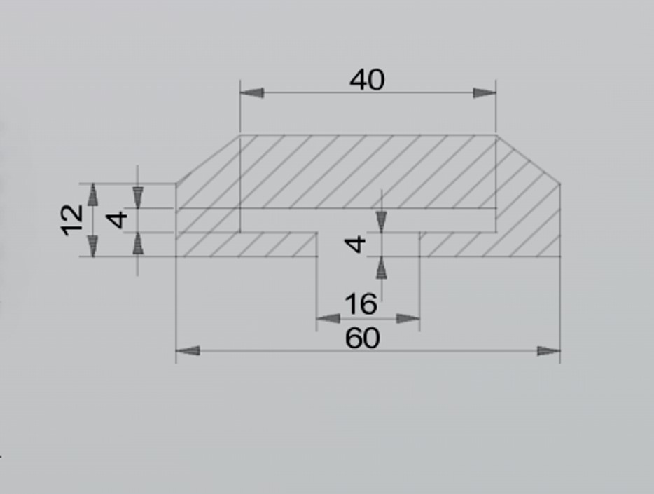 gumový profil I-545 rozměry