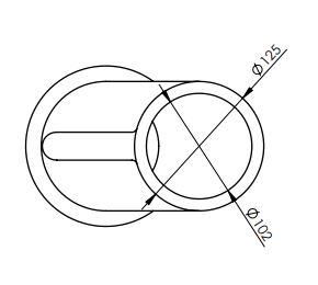 zpomalovací koleno DN 100 spodní rozměry