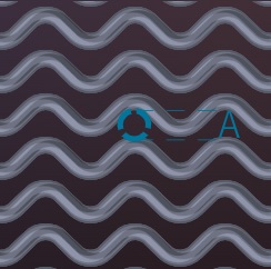 okatost harfového síta zig zag cik cak