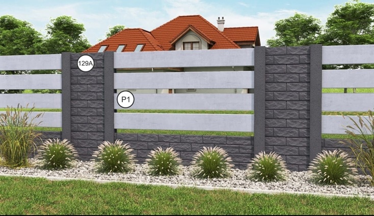 formy na betonové ploty - ukázka hotového plotu